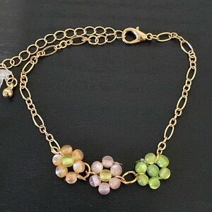 Urban Outfitters Gold Tone Flower Bracelet